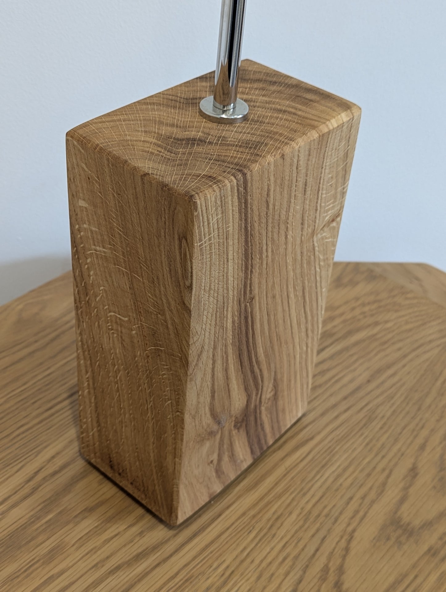 Solid Oak Lamp & Metal Fixtures #1