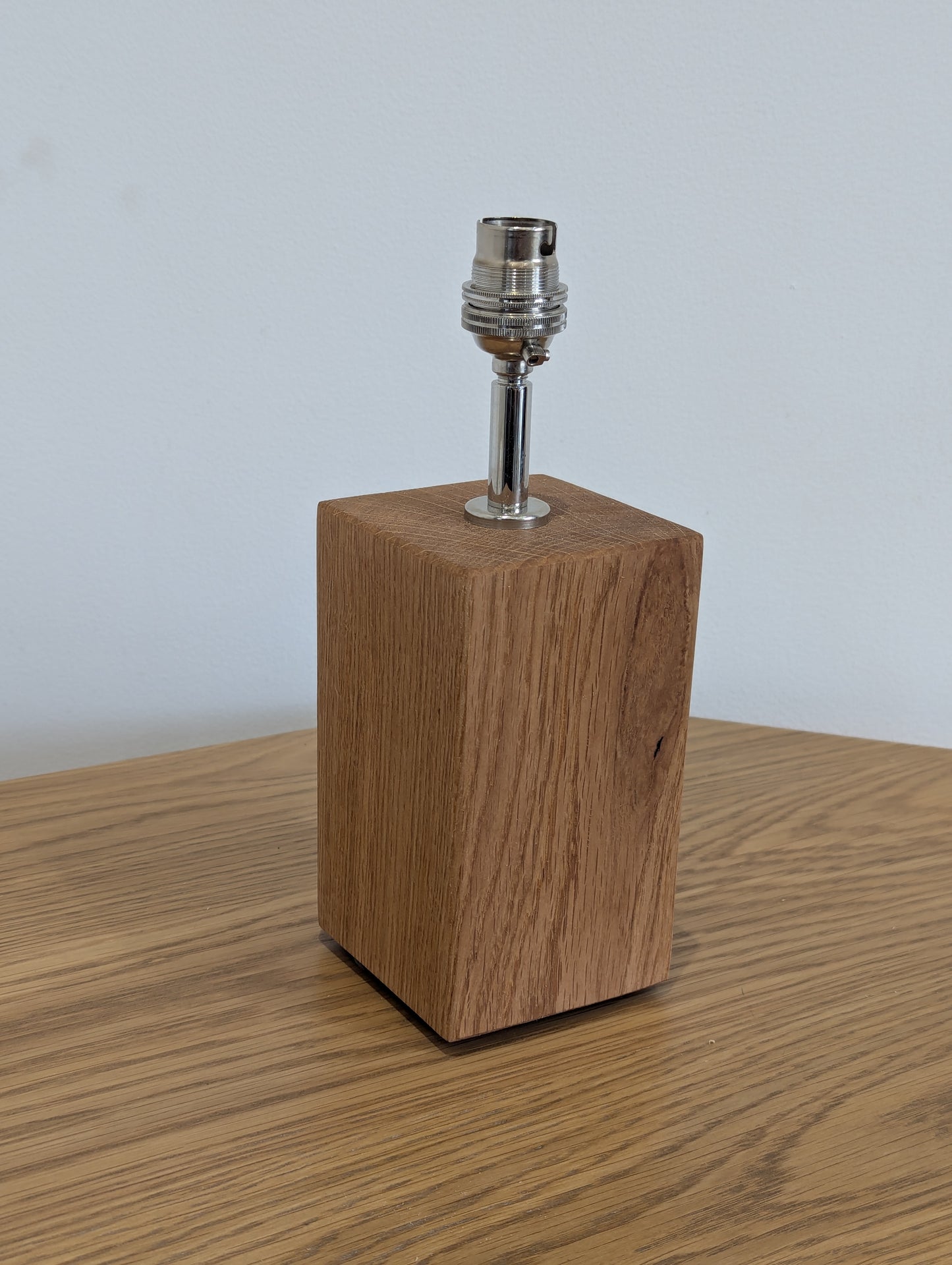 Solid Oak Lamp & Short Metal Fixtures #7 SMALL