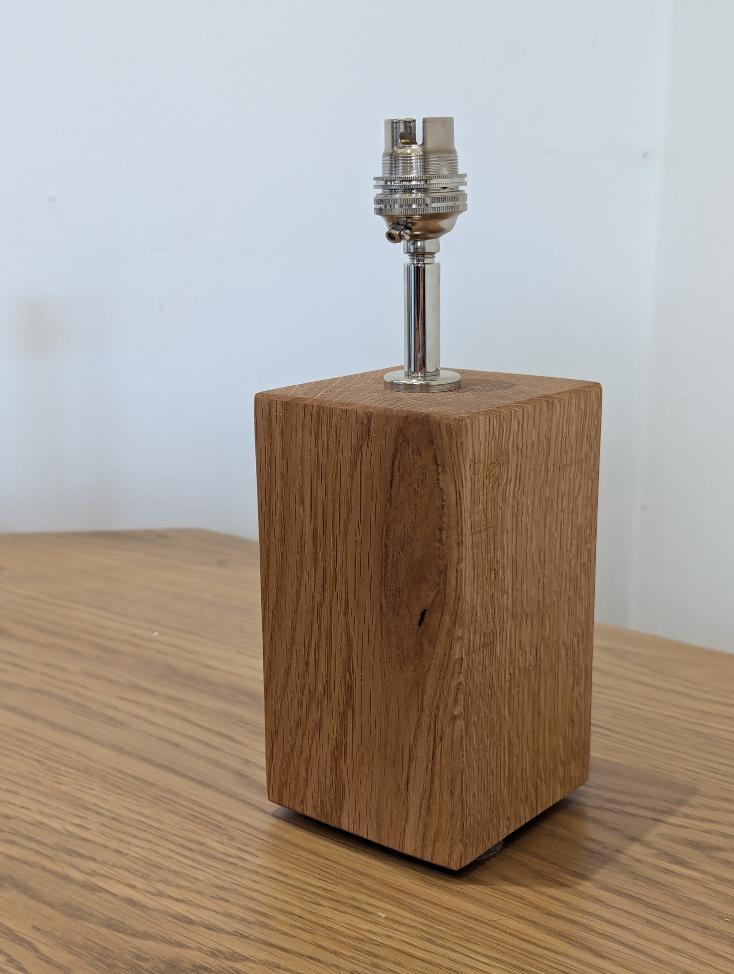 Solid Oak Lamp & Short Metal Fixtures #7 SMALL