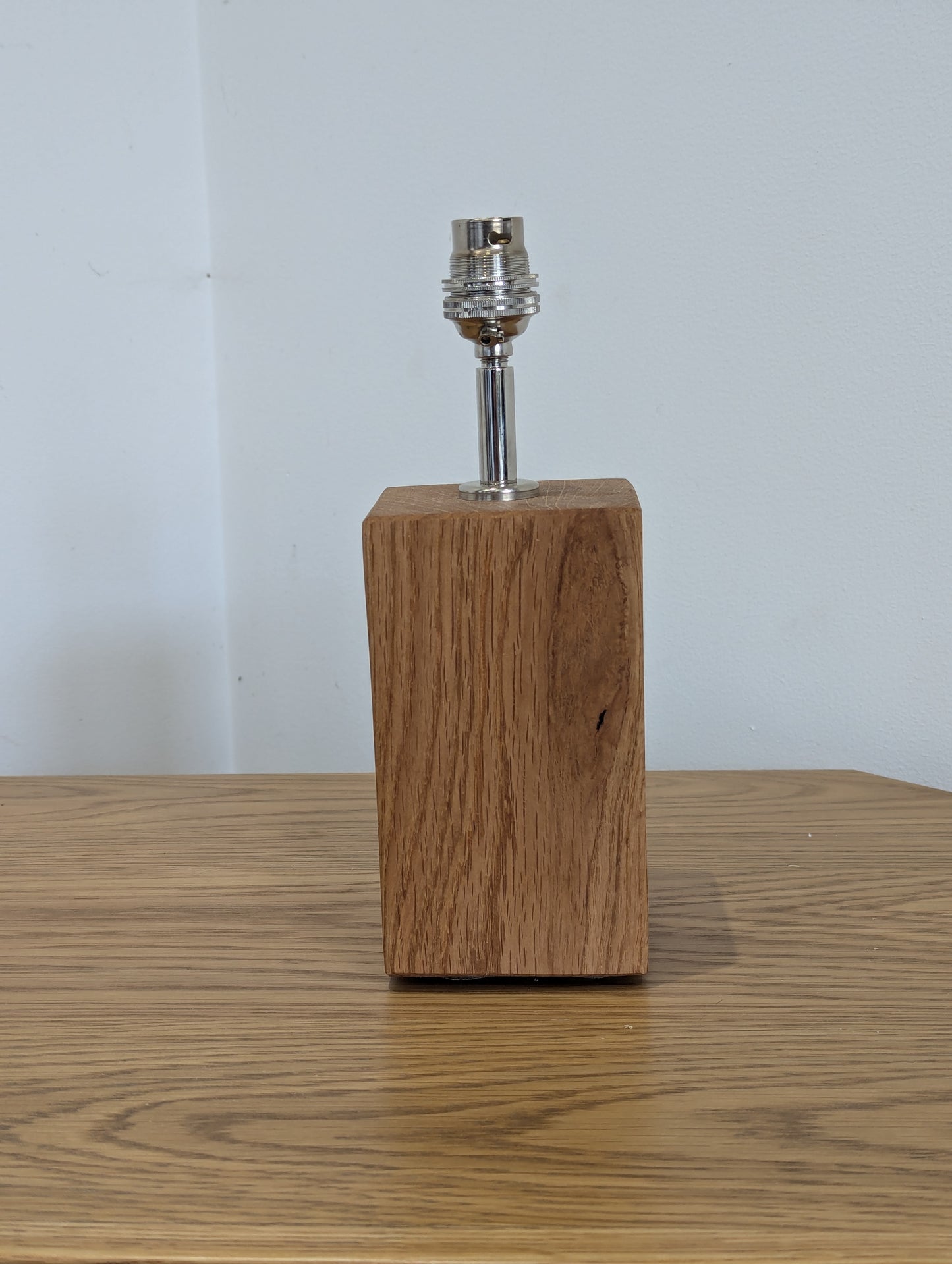 Solid Oak Lamp & Short Metal Fixtures #7 SMALL