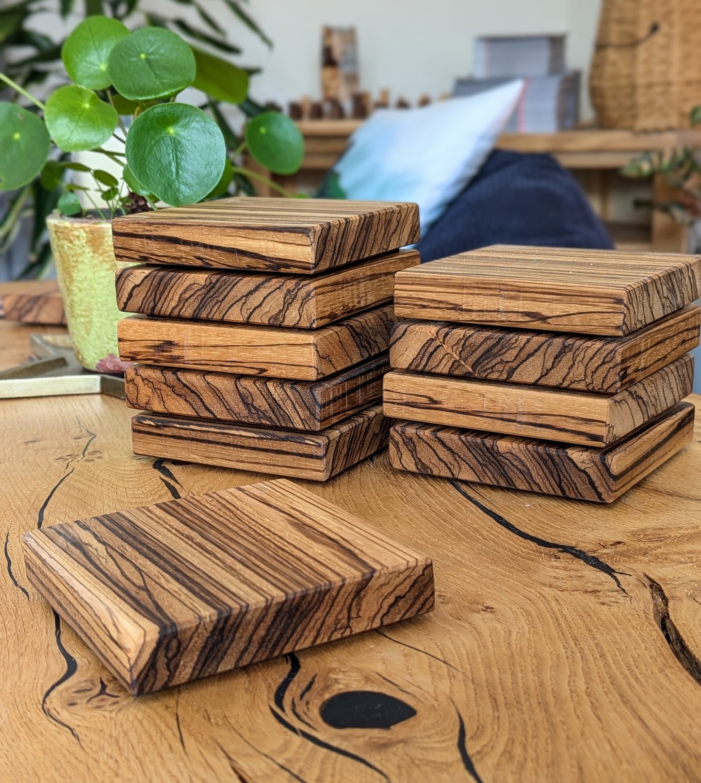 Zebrano Chunky Coaster Oil finish