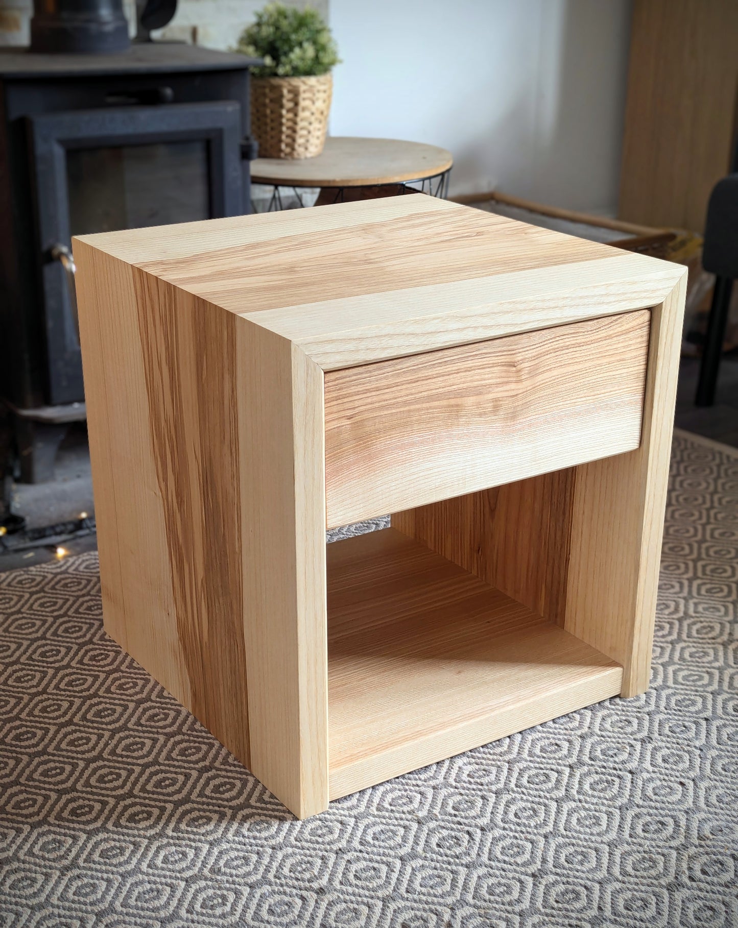 Solid Ash Waterfall effect Side Table