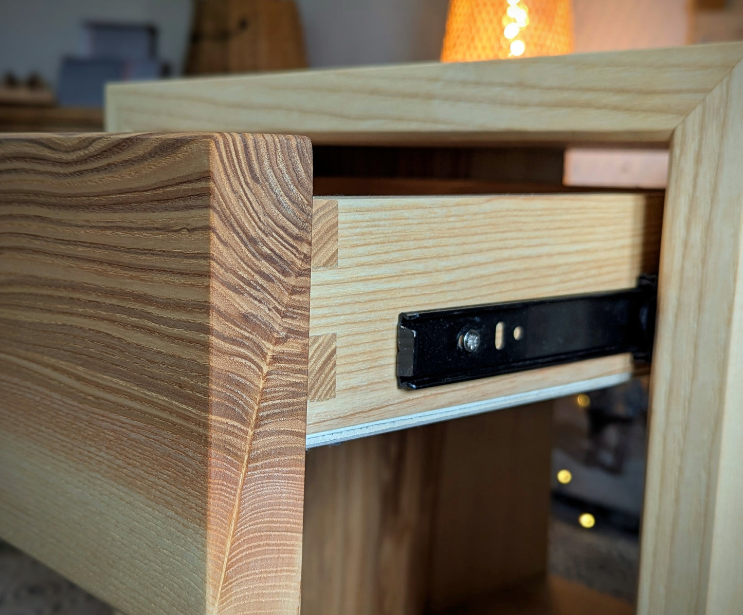 Solid Ash Waterfall effect Side Table
