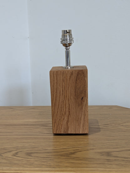 Solid Oak Lamp & Short Metal Fixtures #7 SMALL