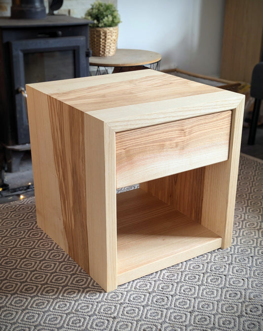 Solid Ash Waterfall effect Side Table