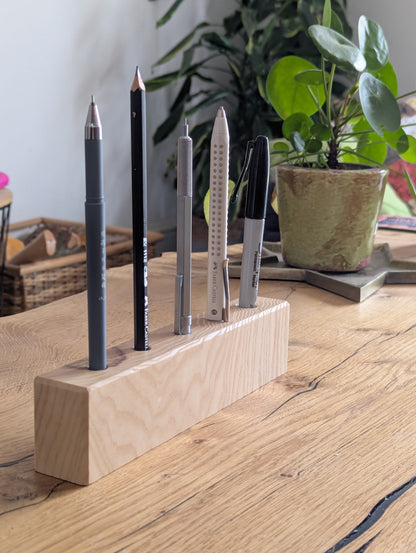 Pen Holder- Solid Ash or Oak