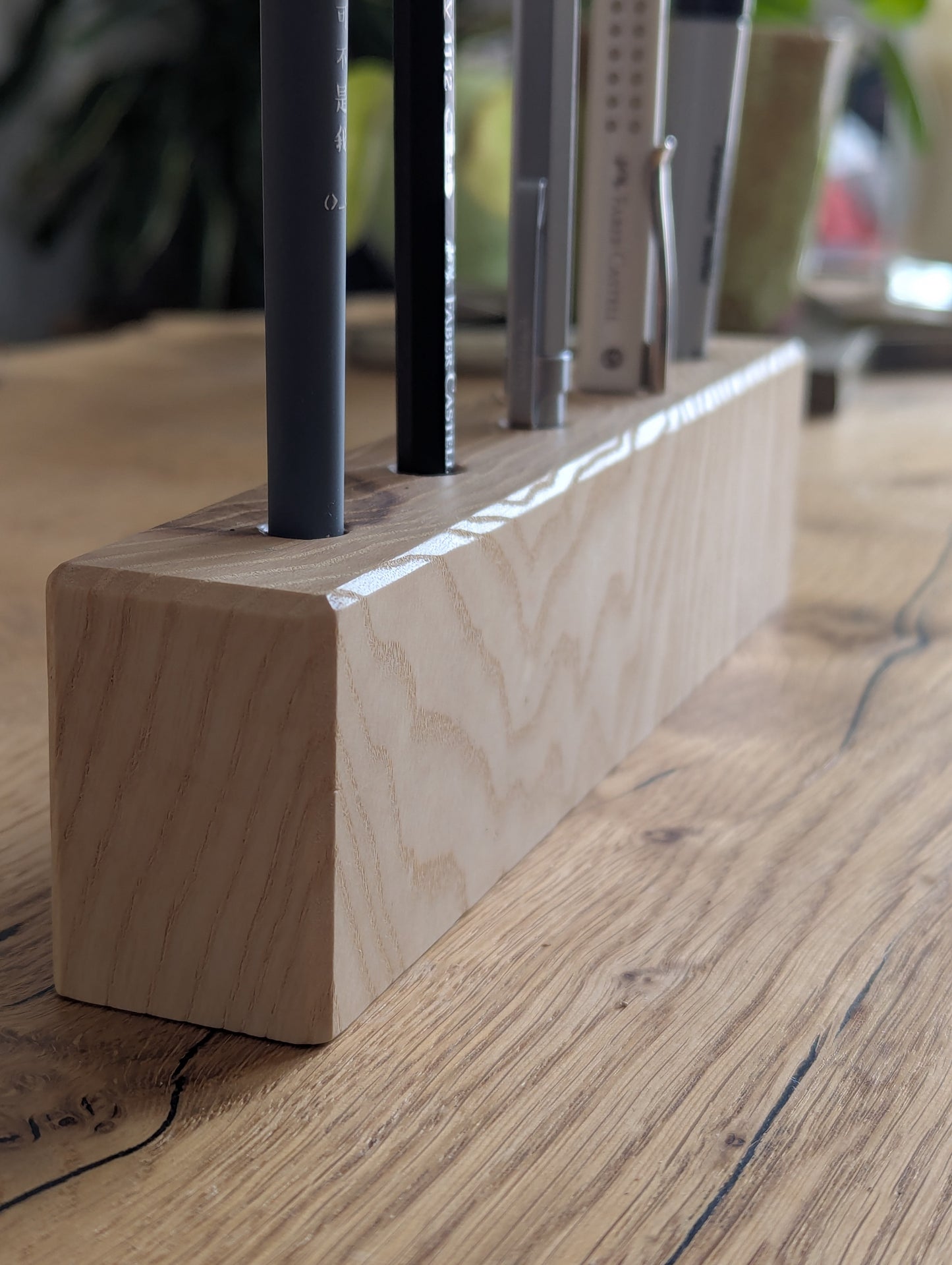 Pen Holder- Solid Ash or Oak