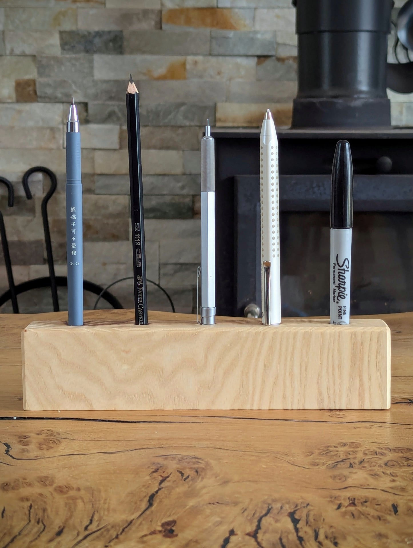 Pen Holder- Solid Ash or Oak