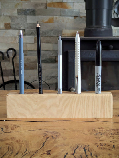 Pen Holder- Solid Ash or Oak