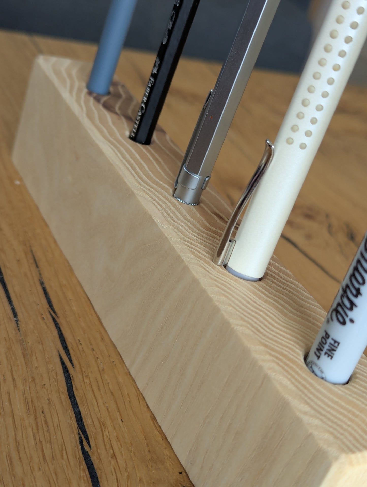 Pen Holder- Solid Ash or Oak