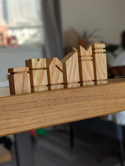 Large Chess set Ash-Walnut-Oak & Pieces